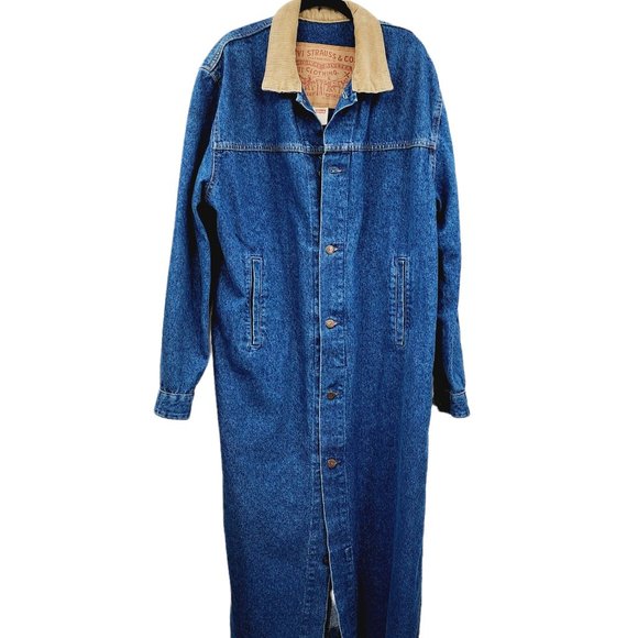 Vintage 8s Levis Denim Duster Trench 